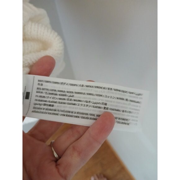 Abercrombie & Fitch Textured Knit Short Sleeve Sweater Size Medium Cream Classic - Picture 6 of 9